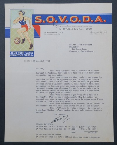 Facture 1953 sovoda - sovoda, jeux
