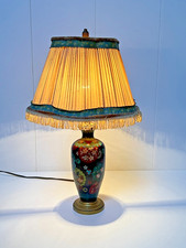 LAMPE ANCIENNE EN BRONZE DORÉ ÉMAUX CLOISONNÉS  XXème