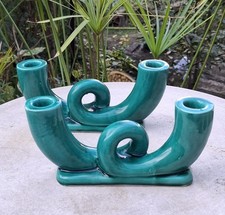 Paire de bougeoir HP Vallauris céramique années 50 vintage chandelier 