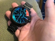 Diesel DZ-4318 mens chronograph mega chief watch new batt fit to 8in. big wrist!