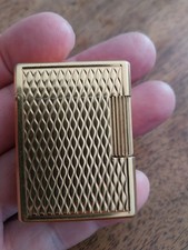 VINTAGE PARIS GOLD PLATE DUPONT LIGHTER NEAR MINT WORKS 20 MICRONS 