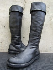 Trippen Black Slip on  Leather Tall Boots Women's Knee Side Zip Sz - 38 || US 8