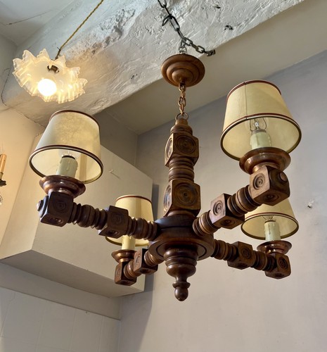 Lustre lumières bois - 4,