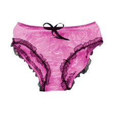 PVC Transparent Waterproof Panties Mini Briefs Sexy Mid Patchwork Lace Panties