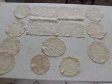 lot de 11 napperons, dont 8 dentelle de calais, anciens