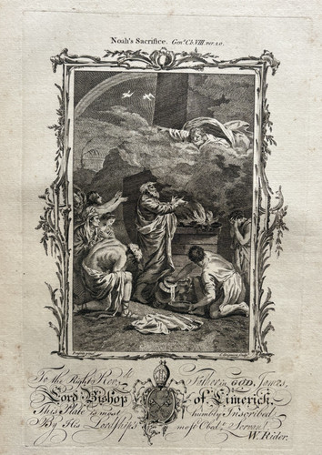 Sacrifice noah gravure poussin - gravure,