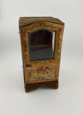 Antique Vernis Martin French Miniature Sedan Chair Jewelry Watch Vitrine
