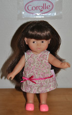 🤡Poupée COROLLE Mini Corolline 20 Cm Vetement Robe + Culotte Brune Long Cheveux