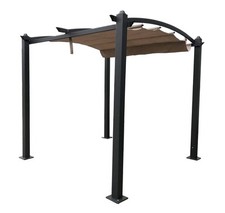 Pavillon de jardin pavillon pergola toit Giseh 3x3m beige marron métal alu ombre