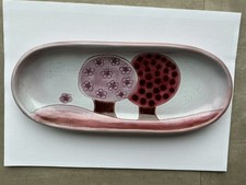 Cloutier grand plat 37,5 cm x 15,5 cm h 3,5 cm poids 875 g  décor arbres stylise