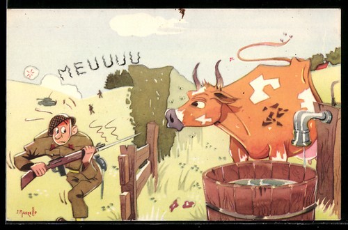 Carte postale artiste soldat - d'artiste,