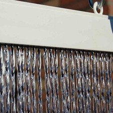 Rideau de Porte " Albi 1 90 X 210 CM Transparent/Noir CASA Moustiquaire Réglable