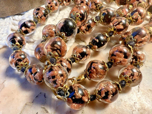 Collier ancien perles verre - perles,