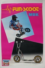 POSTER CYCLES MOTOBECANE MBK FUN SCOOTER November 1986 BICROSS pink