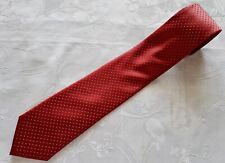 GENTS ITALY VINTAGE AUTHENTIC VINCENZO BORETTI DOTS RED SILK MEN'S NECK TIE