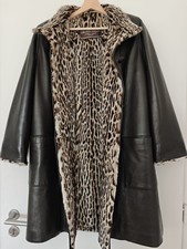 Manteau En Cuir et Fourrure Léopard