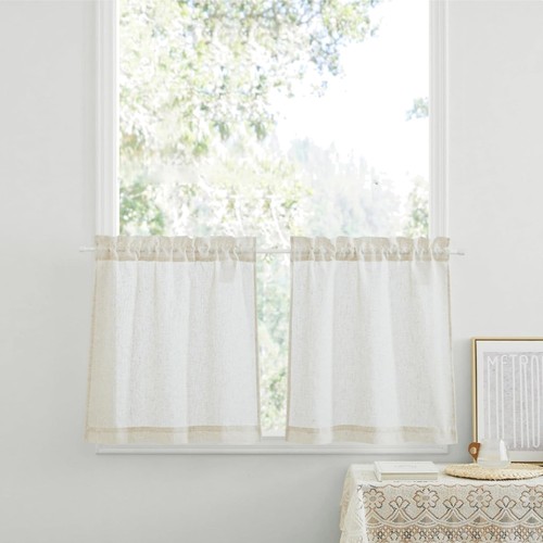 Rideaux voilage lin beige - rideaux,