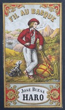 Ancienne étiquette  FIL AU BASQUE  JOSE BUESA HARO thread label 21