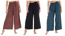 LADIES QUALITY HIGH RISE PALAZZO CULOTTE WIDE LEG CROPPED PANTS UK SIZES 6-24