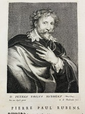 Rubens Pierre Paul Van Dyck 1682 Anvers Peintre Belgique Gravure Art Flamand