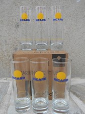 Service de 6 verres RICARD tube 22 cl - Modèle gros rond jaune