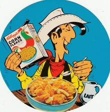 autocollant Lucky Luke corn flakes Morris