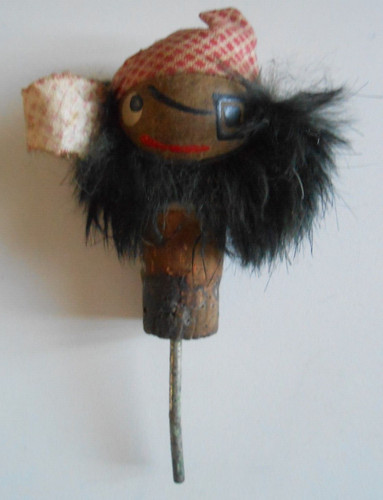Old painted wooden pirate - wooden,