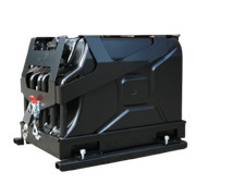 2x Bidon 20L + support verrouillable + bec verseur GELG jerrycan noir RAL9005