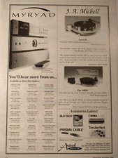 Artech Myryad JA Michell Audio Outlet 2002 Print Ad