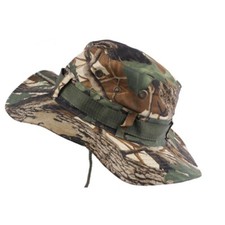 Chapeau Bob Chasse Vert et Marron Camouflage avec Lien de serrage-Taille unique