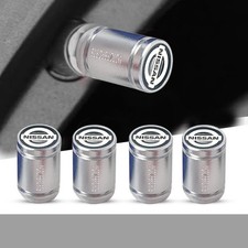 4PCS Metal Car Wheel Tire Air Valve Stem Dust Valve Cap Cover for Nissan Silver