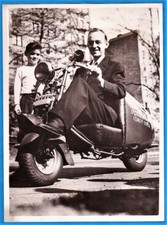 vintage photo Comfy cycle early scooter pocket bike moto Flint MI US c 1945