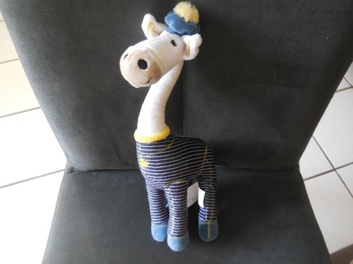 Doudou peluche girafe bleue - doudou,