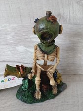 Décoration Aquarium Squelette Scaphandrier Assis sur Canon - Accessoire (1281)