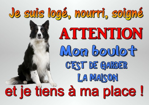 Plaque attention chien - plaque,