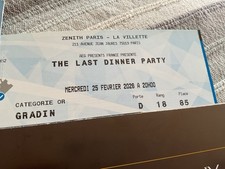 2 Places Concert The Last Dinner Party Paris-Zenith 25/02/2026 Carré OR Gradin