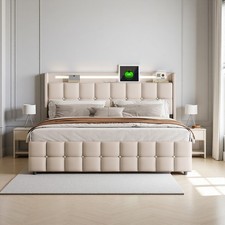 Lit rembourré lit double