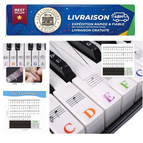 Autocollants clavier piano - autocollants,