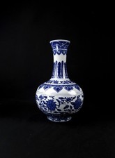 Vase pivoine bleu royal et