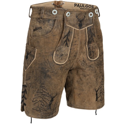 Paulgos homme pantalon cuir - pantalon, +