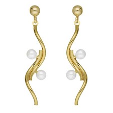 Victoria Cruz Bijoux Boucles D'Oreilles Femmes Milan Or avec Perles A4765-00DT