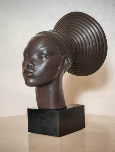 Sculpture buste africaniste - sculpture,