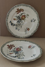 Rare lot de 2 Assiettes plate  Sarreguemines Fontanges polychrome