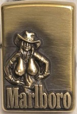 Briquet Zippo Marlboro Cowgirl en laiton massif [occasion]