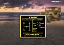 Decal Transmission Transfer Case Shifting Pattern 1941-1971 Willys Jeep Sticker