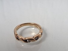 Pierre Lang Anneau, Noble Pl-Ring, Plaqué Or avec Pierres, Taille 52 (5)