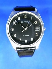 VINTAGE Swiss Made CERTINA Quartz 186 1090 41 ETA 955 112 Black Watch WATCH