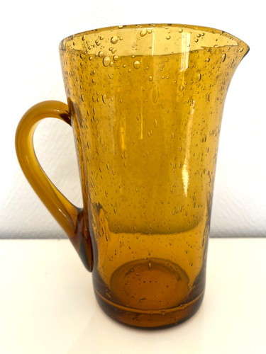 Pichet vintage verre bullé - verre,