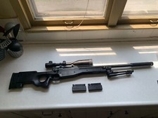 Well MB01 Airsoft Sniper Rifle w/ Scope & BIPOD, 2 mags & gun bag (needs part)