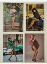 4 carte postale publicitaire pub Dim femme lingerie collants bas 